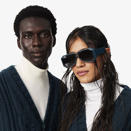 لاكوست runway textured stripe wool cardigan