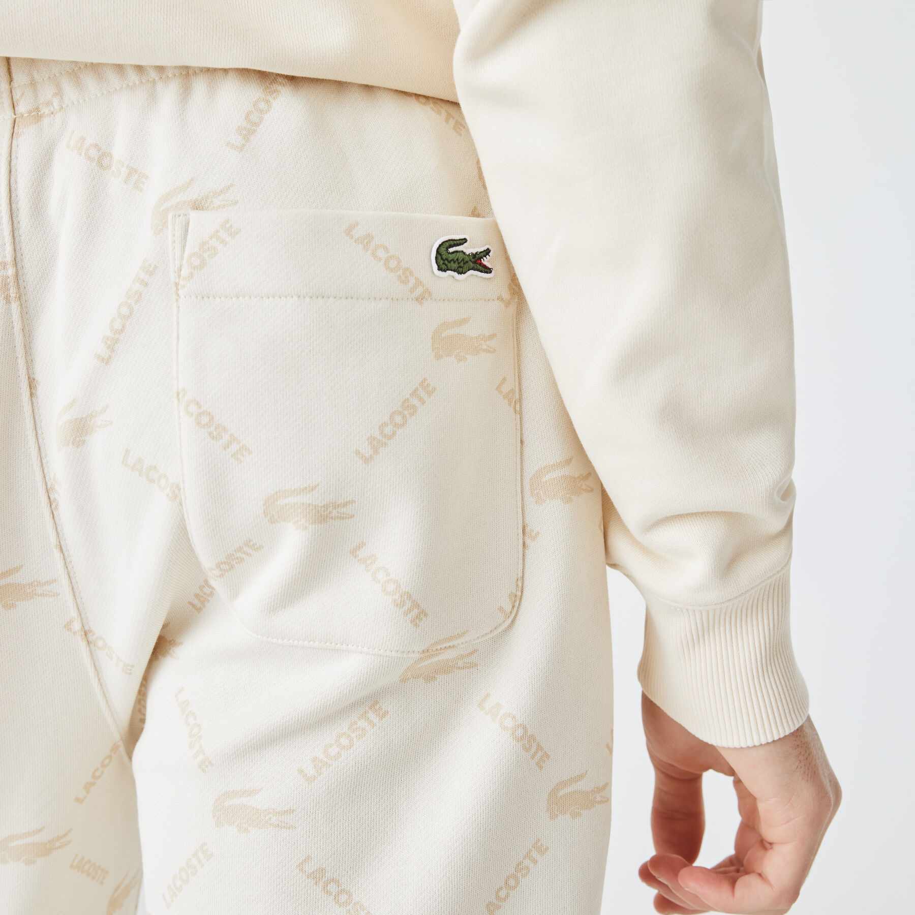 لاكوست بنطال رياضي صوف للجنسين مجموعة lacoste live وتفاصيل مطبوعة