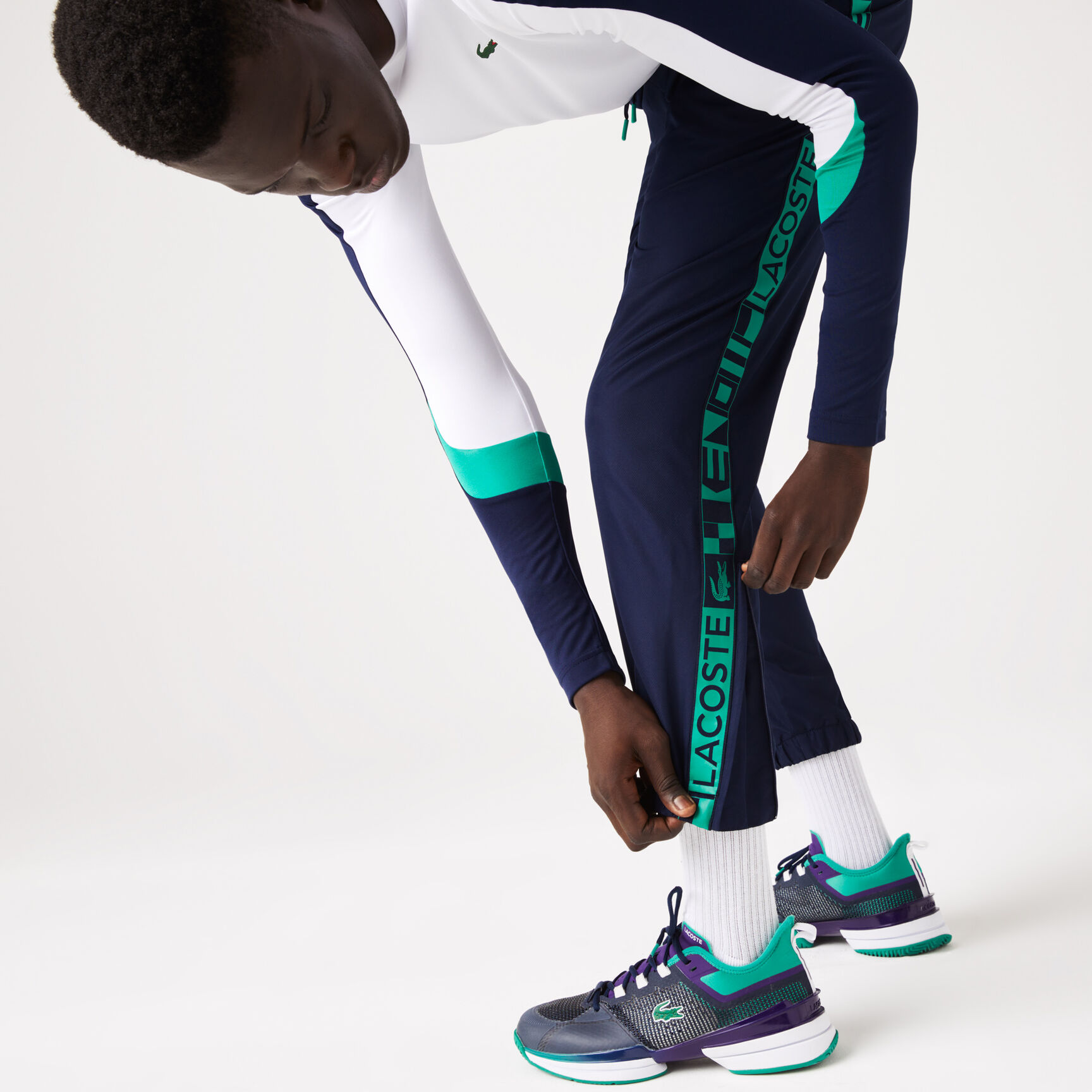 بنطال رياضي تنس بطبعات جانبية للرجال مجموعة Lacoste SPORT