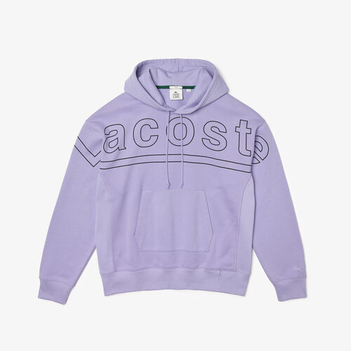 Men’s Lacoste L!ve Loose Fit Hooded Print Fleece Sweatshirt