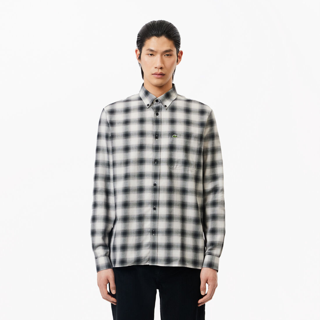 Cotton/Wool Blend Checked Flannel Shirt - CH1868-00-KBR