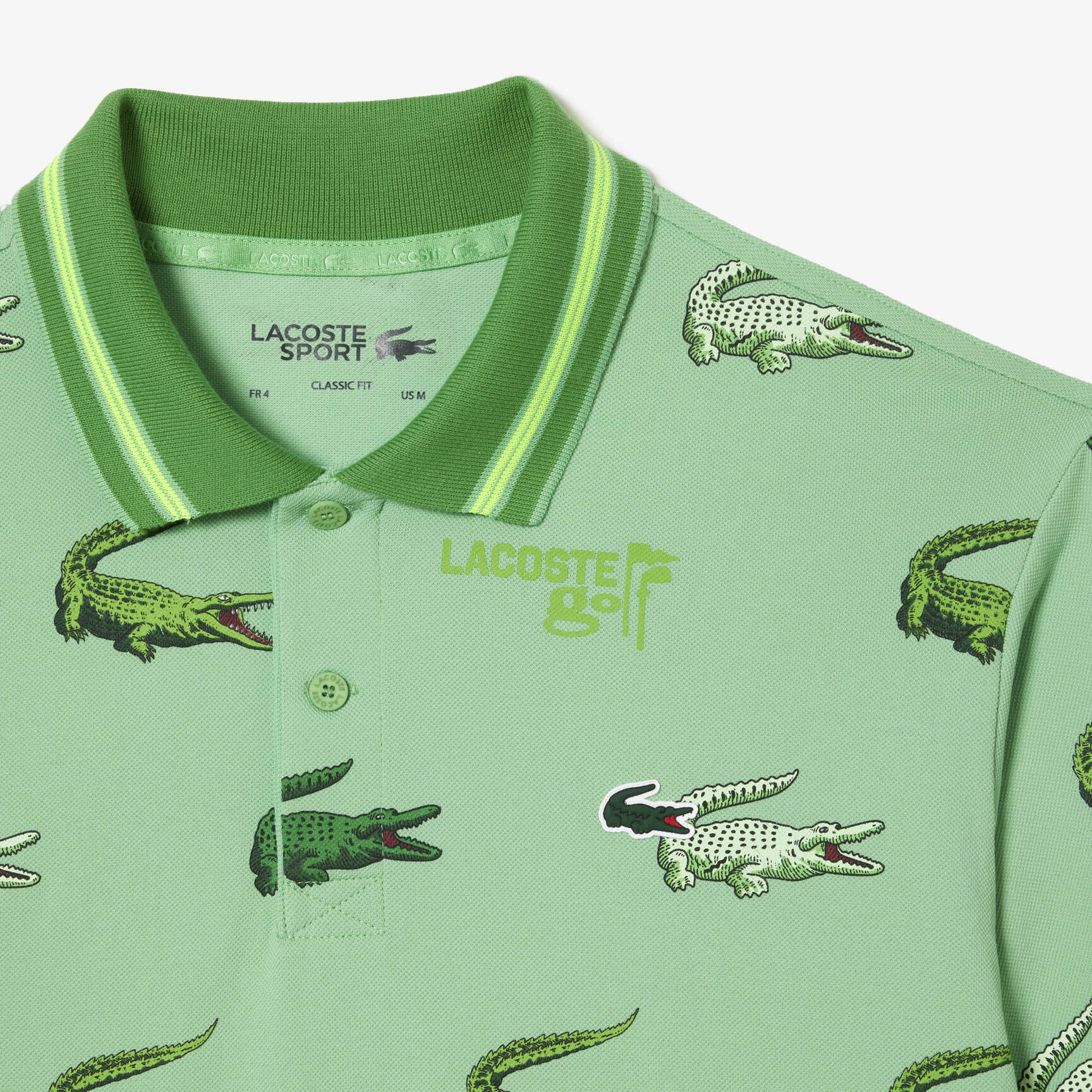 Men&rsquo;s Lacoste Golf Crocodile Print Polo Shirt - DH5181-00-BT2