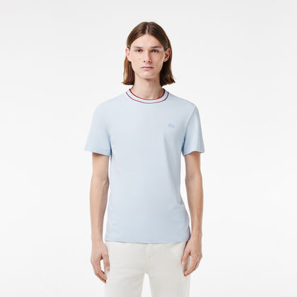 Stretch Pique Stripe Collar T-shirt