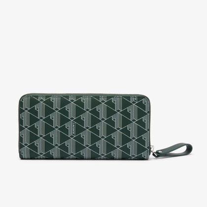 Women's Lacoste Monogram Print Zip Wallet