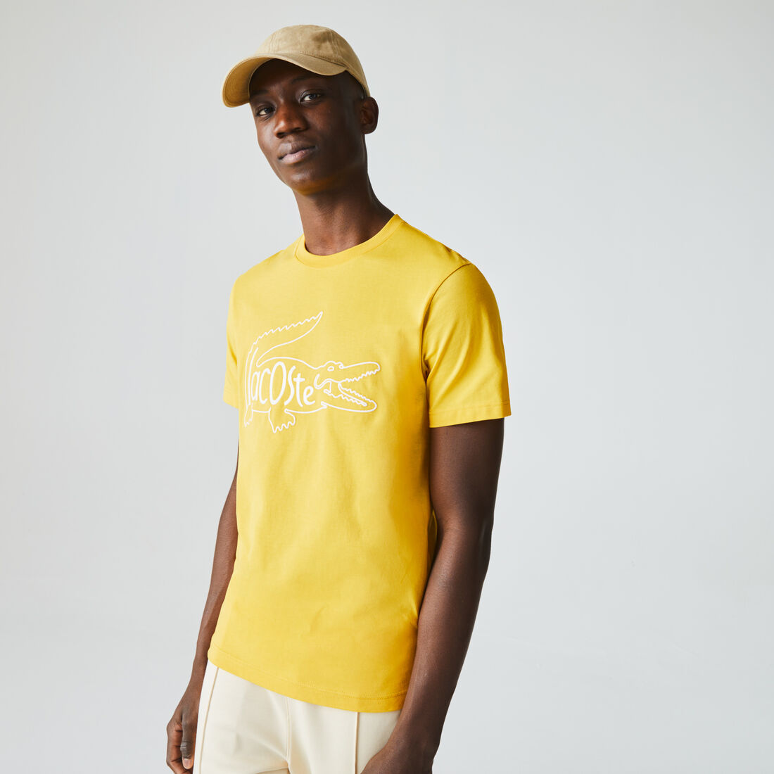 Men's Crew Neck Crocodile Embroidery Cotton T-shirt Men's Crew Neck Crocodile Embroidery Cotton T-shirt