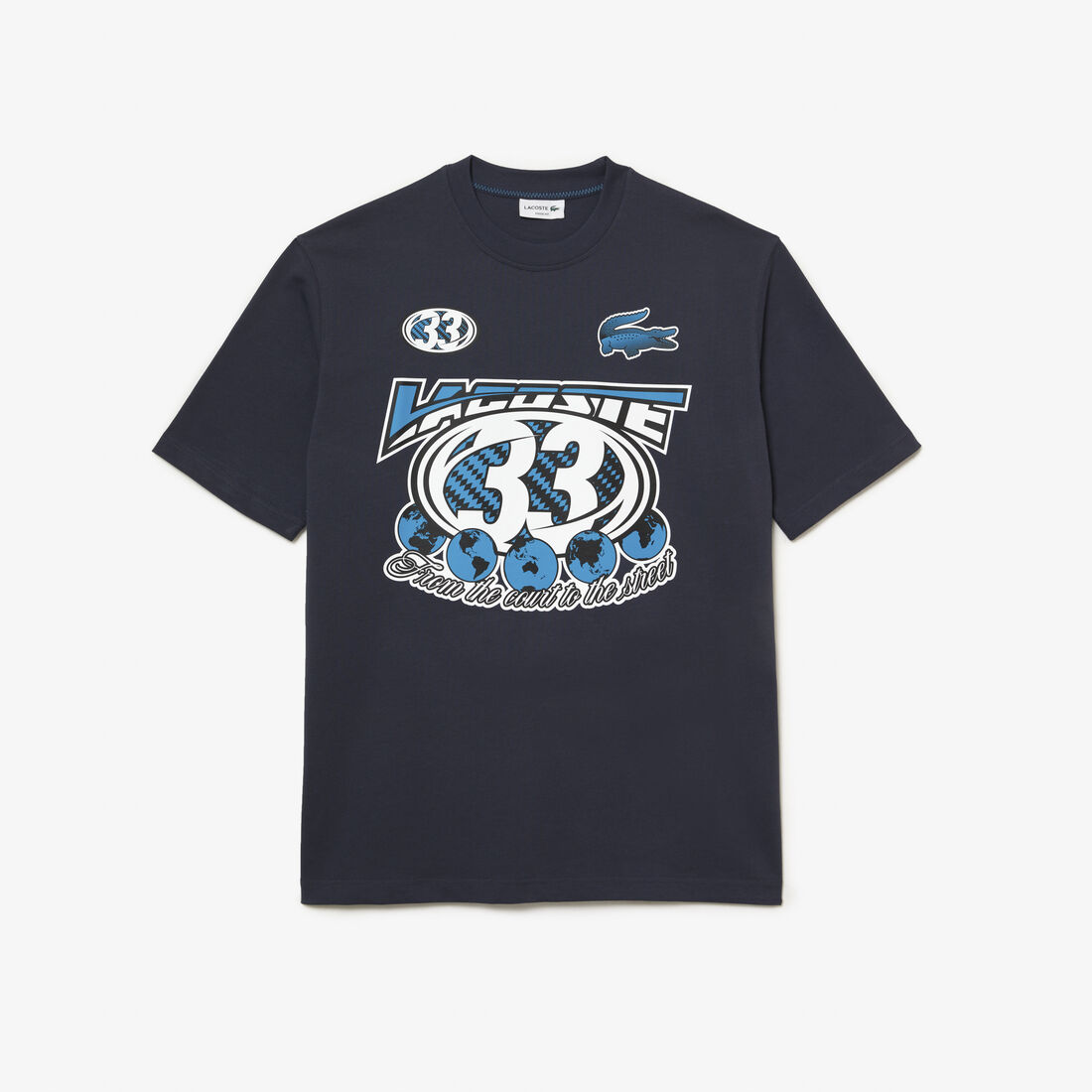 تيشيرت لاكوست قطن جيرسيه بطبعة وقصة فضفاضة للرجال تيشيرت لاكوست قطن جيرسيه بطبعة وقصة فضفاضة للرجال