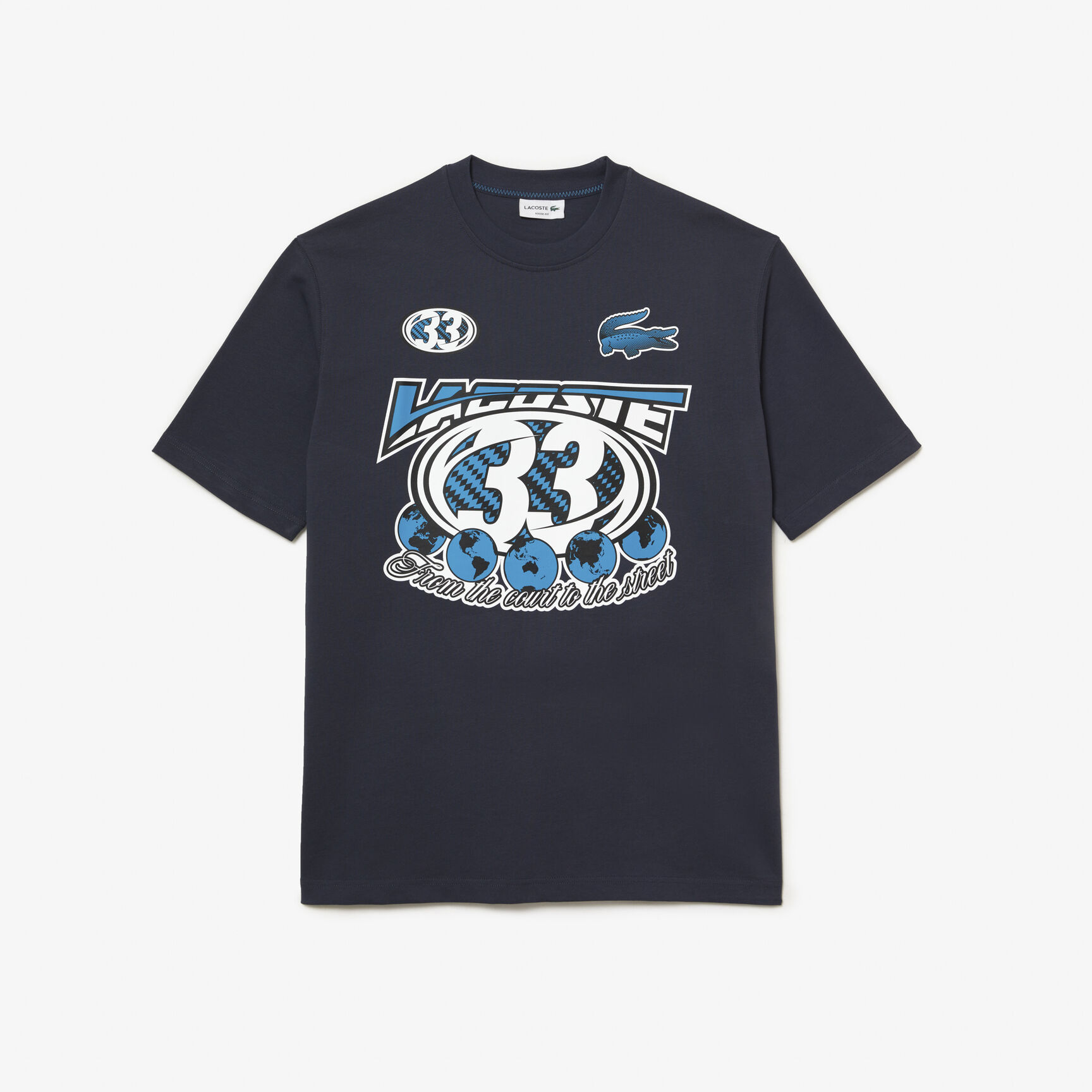 تيشيرت لاكوست قطن جيرسيه بطبعة وقصة فضفاضة للرجال تيشيرت لاكوست قطن جيرسيه بطبعة وقصة فضفاضة للرجال