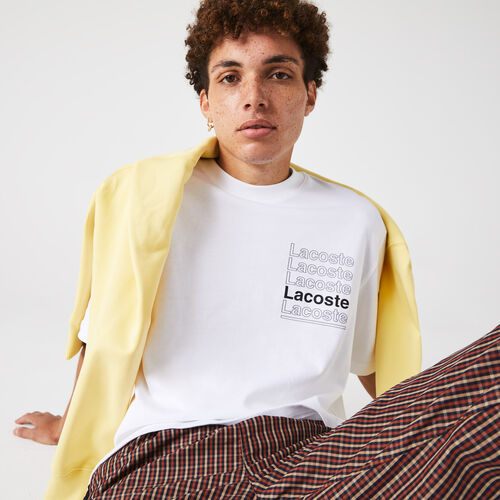 Men's Lacoste L!ve Loose Fit Printed Cotton T-shirt