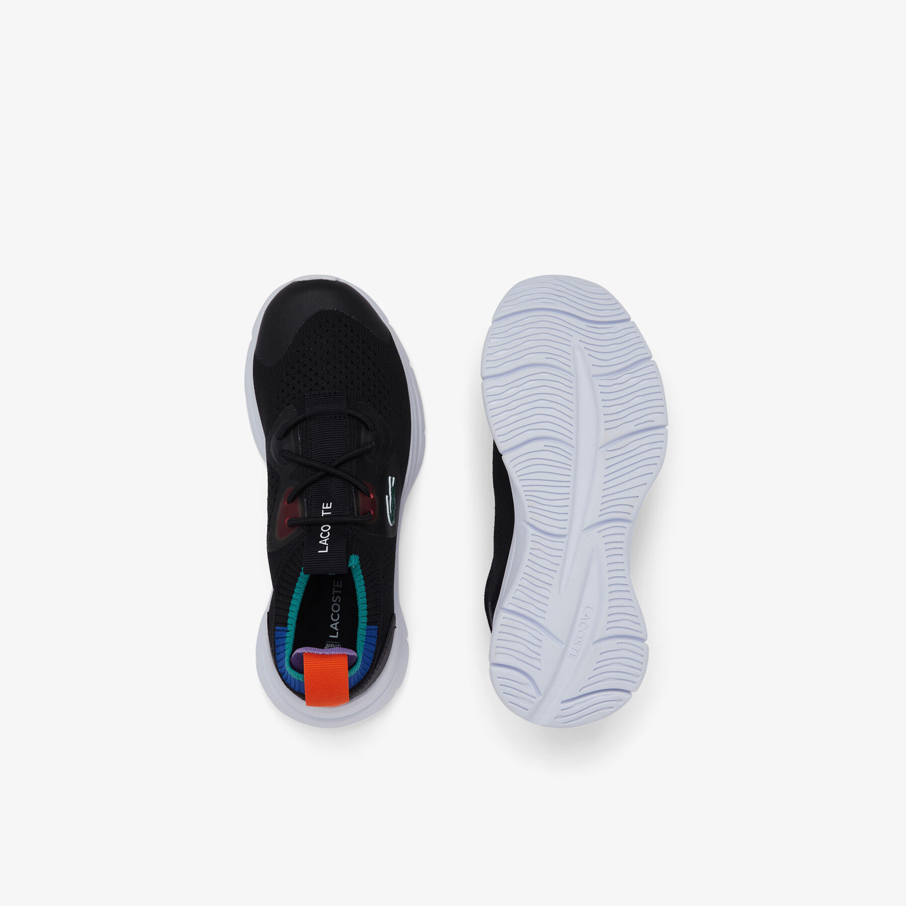 Children's Lacoste Run Spin Knit Textile Color Contrast Sneakers children s lacoste run spin knit textile color contrast sneakers