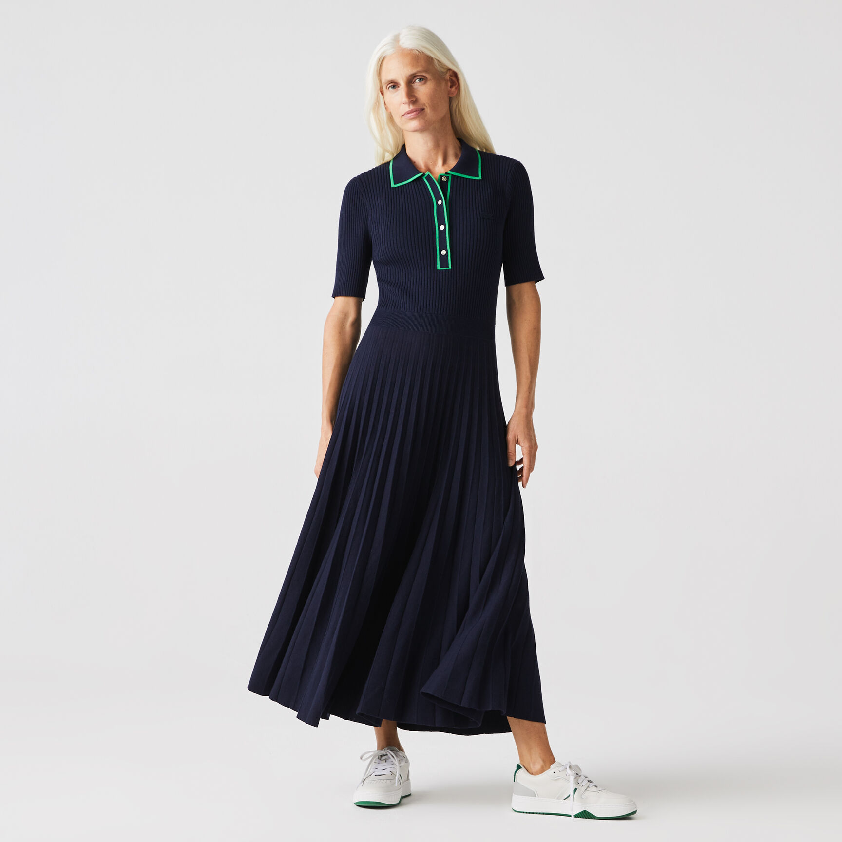 Women’s Pleated Knit Polo Dress Women’s Pleated Knit Polo Dress