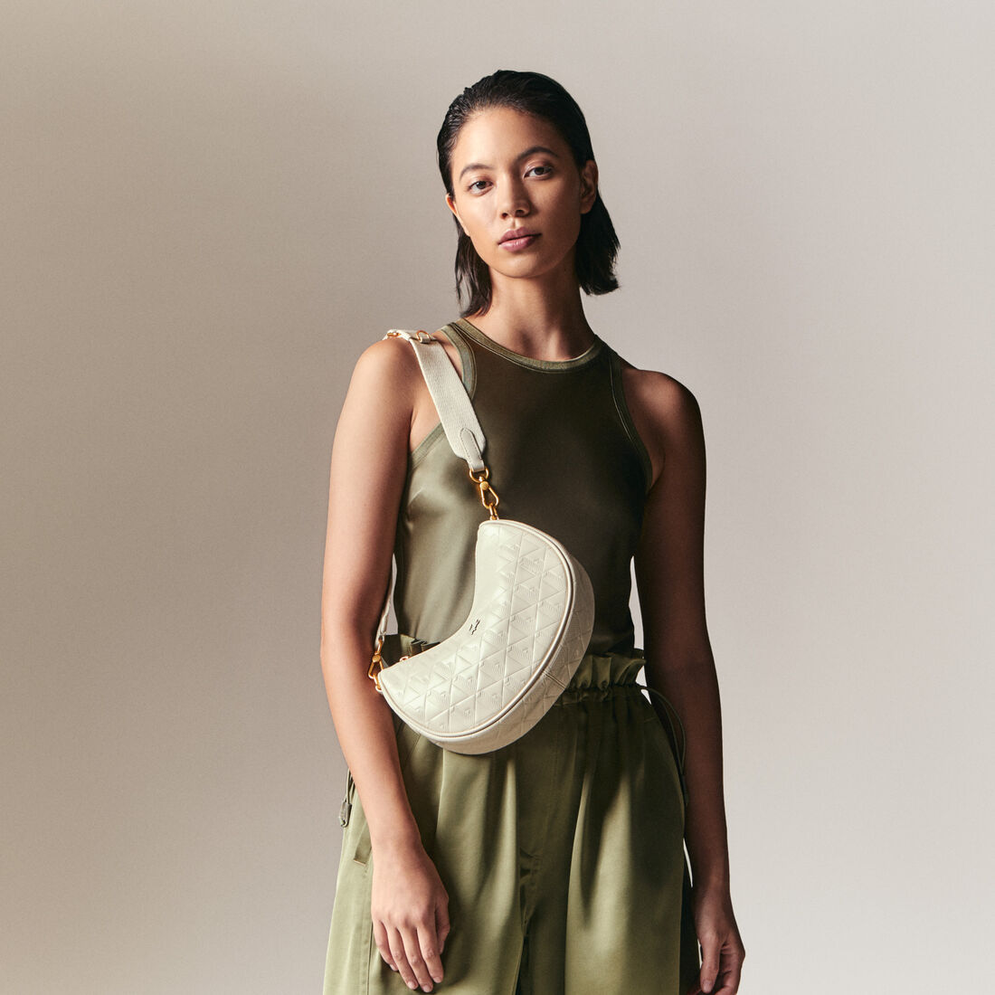 Maheki Embossed Leather Half Moon Purse Maheki Leather Shoulder Bag - NF4710MH-M97