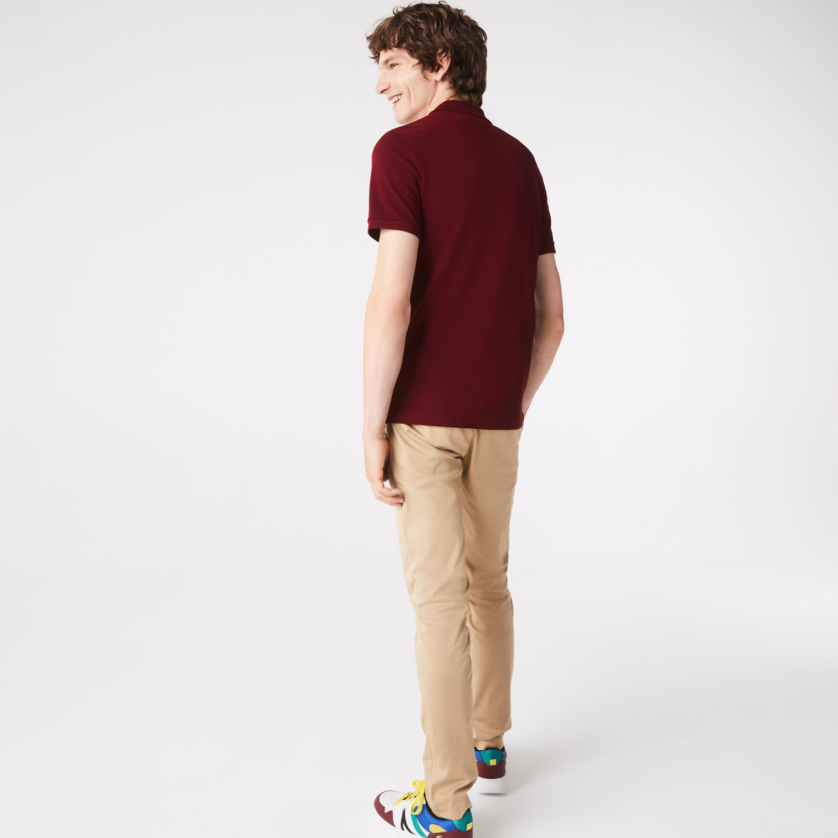 قميص بولو بيكيه بقصة ضيقة L.12.12 Original L.12.12 Slim Fit Petit Pique Cotton Polo Shirt - PH4012-00-SXL