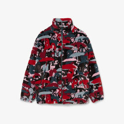 lacoste runway jacquard sherpa jacket