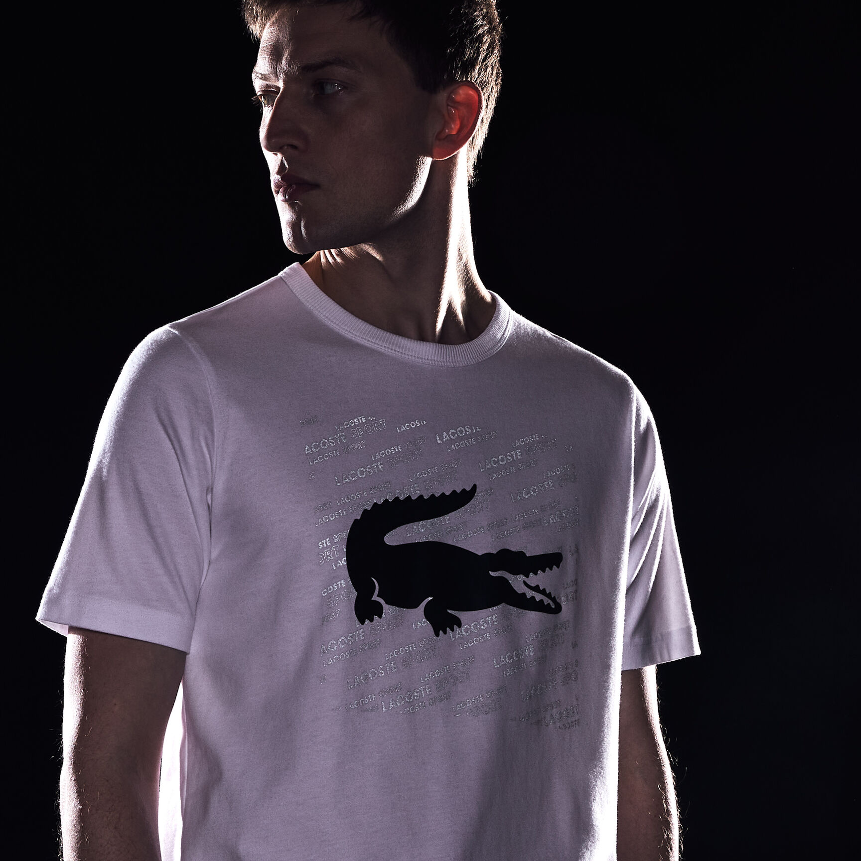 Men's Lacoste SPORT Reflective Crocodile Print Cotton T-shirt Men's Lacoste SPORT Reflective Crocodile Print Cotton T-shirt