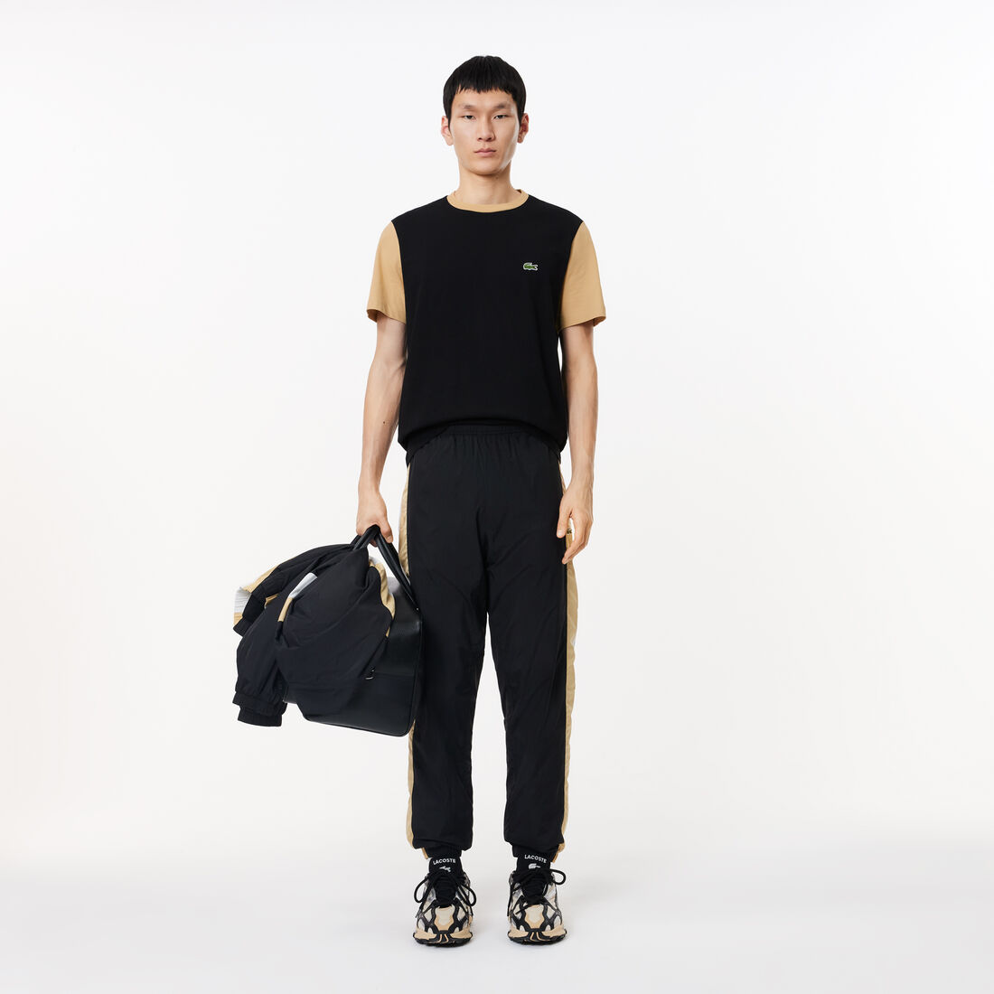 تي شيرت بيكيه مُعالج مطبوع بقَصّة عادية Regular Fit Colourblock Jersey T-shirt - TH1298-00-IRA