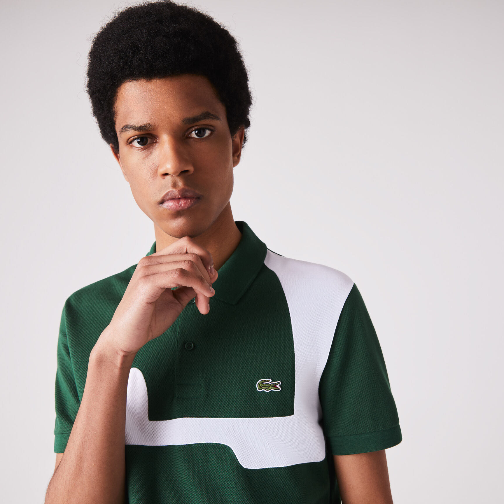 تيشيرت بولو كلاسيكي مطبوع قطن بيكيه بقصة عادية للرجال