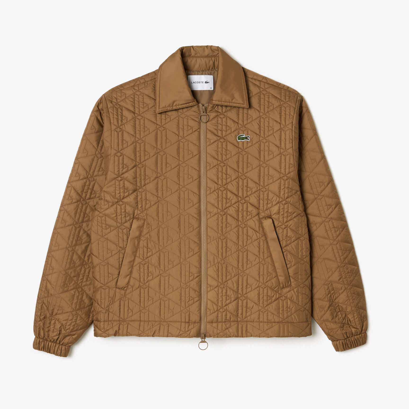 جاكيت قصير نايلون بسحاب مزود بغطاء رأس Short Padded Zipped Monogram Print Jacket - BF0752-00-SIX