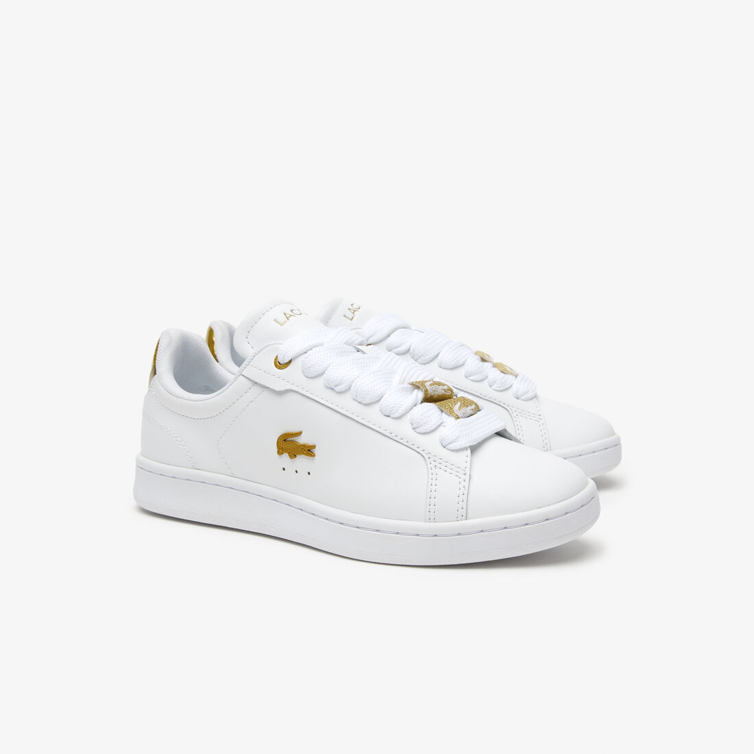 Women's Lacoste Carnaby Pro Leather Metallic Detailing Trainers Women's Lacoste Carnaby Pro Leather Metallic Detailing Trainers - 45SFA0055-216