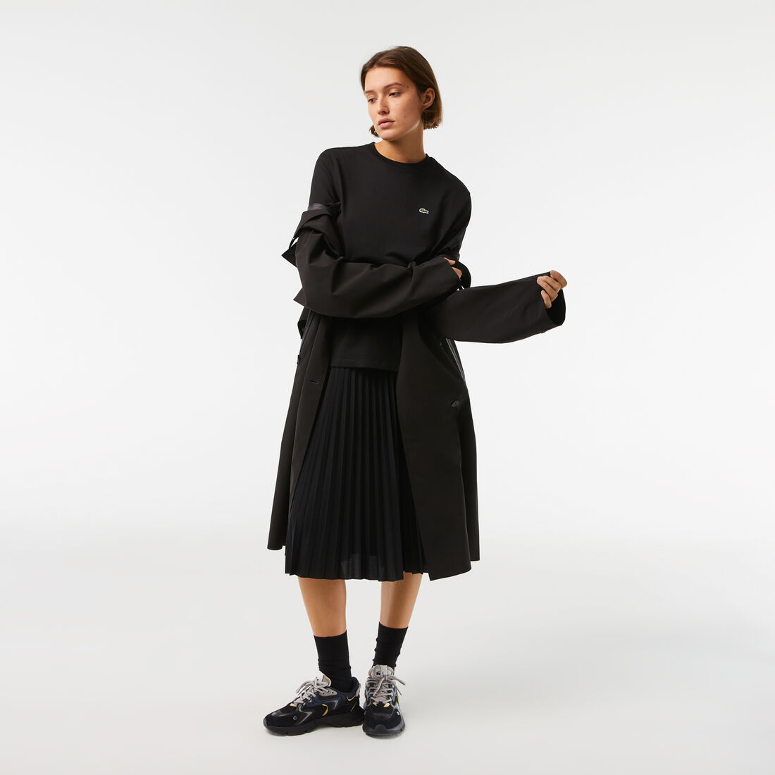 تي شيرت قطن بقصّة فضفاضة وفتحة رقبة على شكل حرف V للنساء Women's Crew Neck Premium Cotton T-shirt - TF5441-00-031