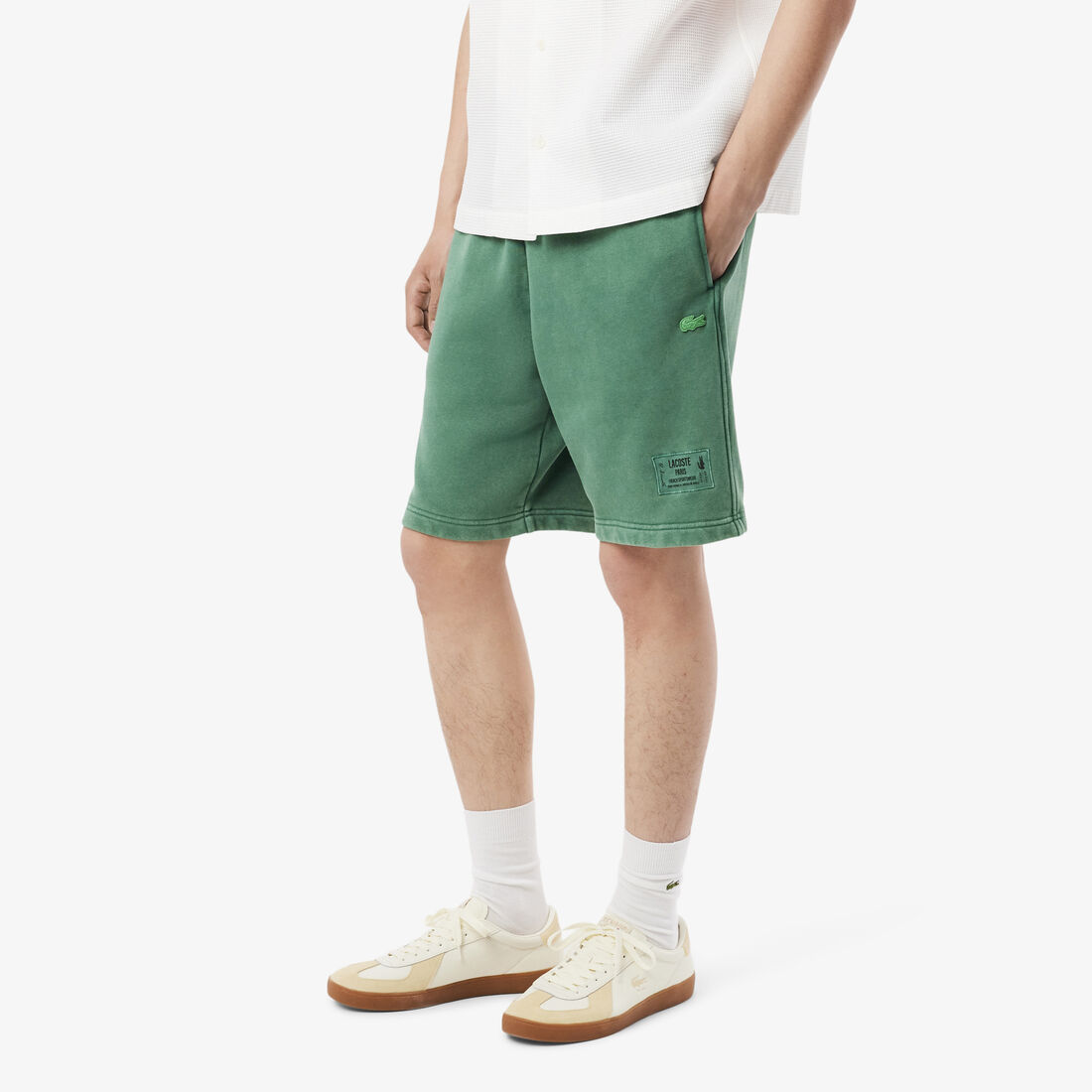 Washed Effect Cotton Fleece Shorts Washed Effect Cotton Fleece Shorts - GH9925-00-132