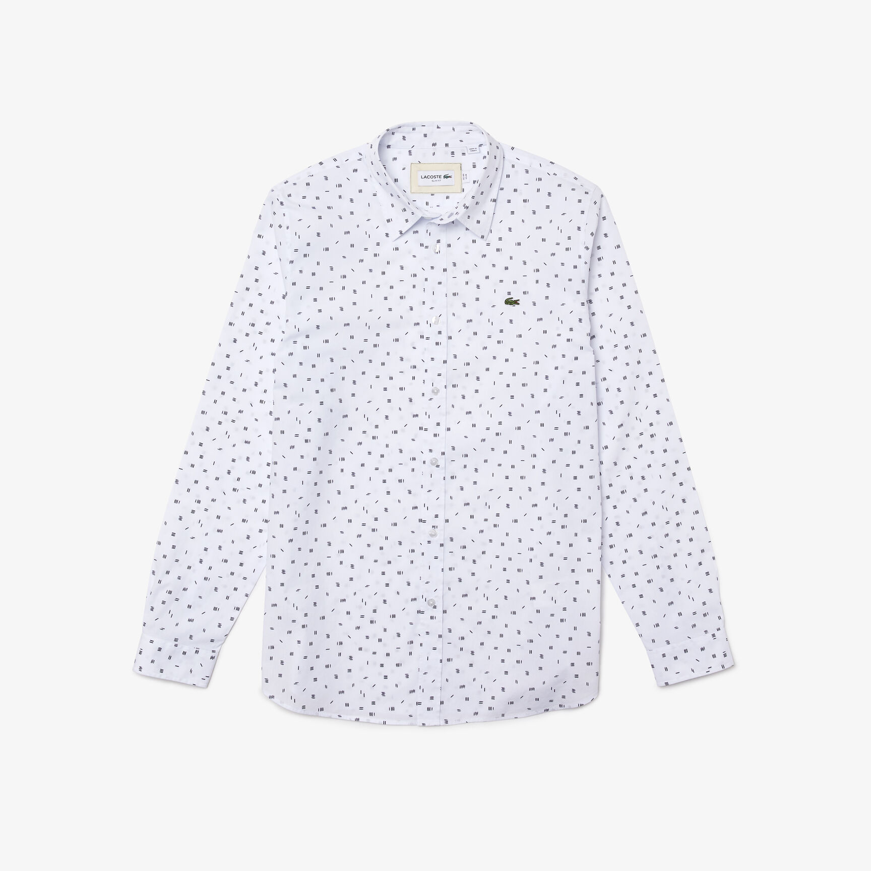 Men’s Slim Fit Finely Patterned Cotton Poplin Shirt