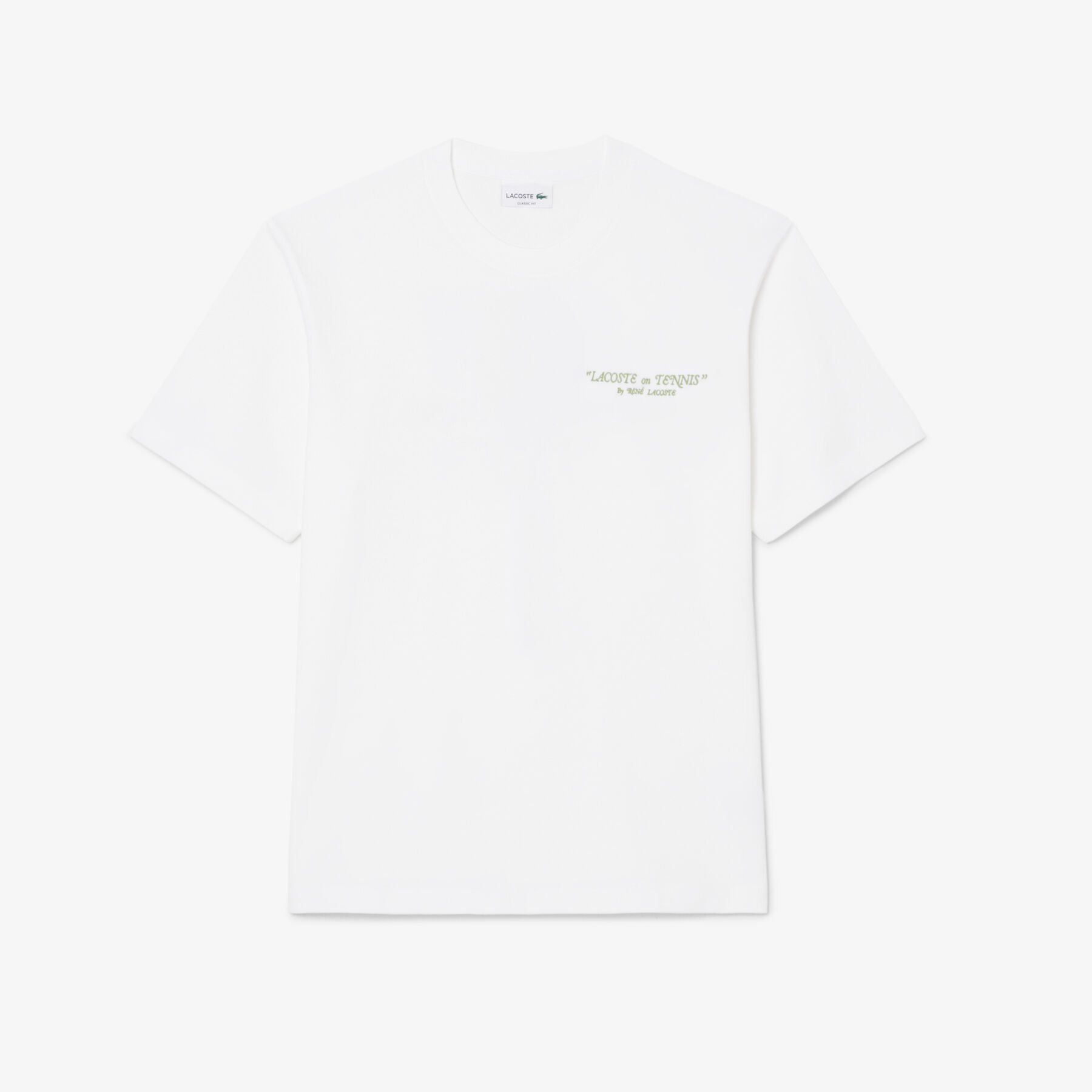 lacoste embroidered cotton t shirt