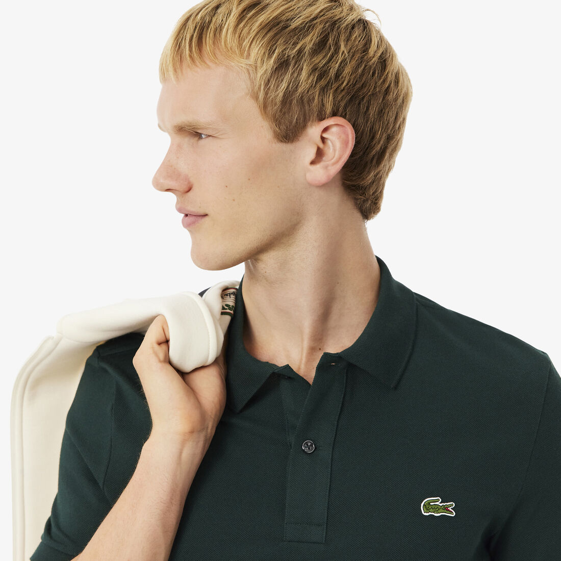 قميص بولو بيكيه بقصة ضيقة L.12.12 Slim Fit L.12.12 Pique Polo Shirt - PH4012-00-YZP