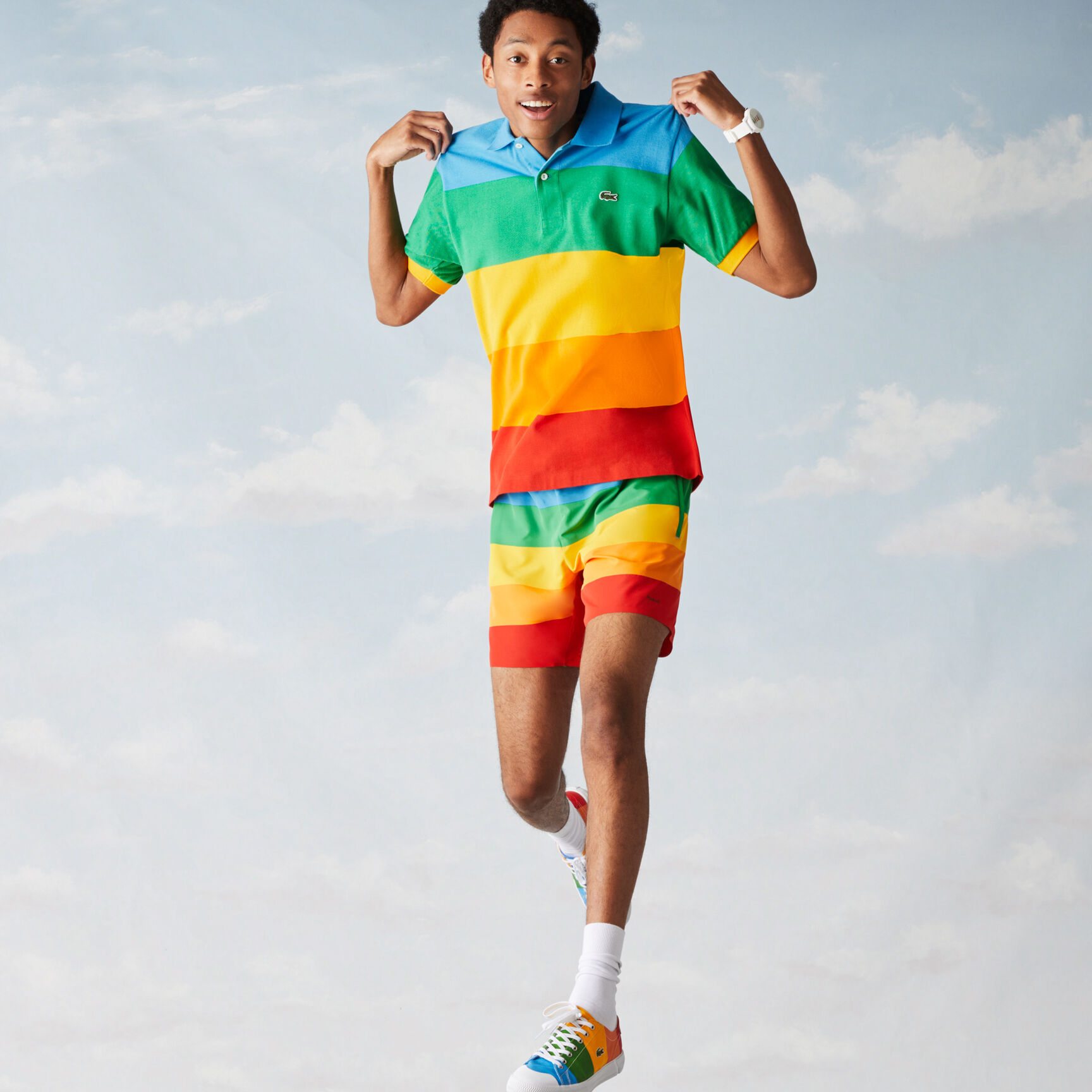 Men’s Polaroid Collaboration Color Striped Classic Fit Polo Men’s Polaroid Collaboration Color Striped Classic Fit Polo