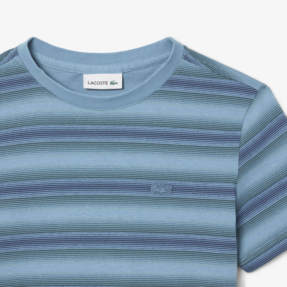 تي شيرت قطني بطبعة مخططة Striped Print Cotton T-shirt - TJ2362-00-GAI