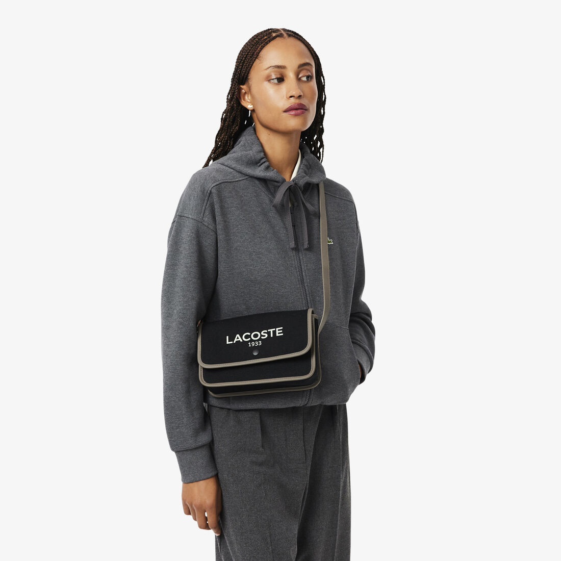 حقيبة كتف قطنية من القماش التراثي Heritage Canvas Flap Close Bag - NF4507TD-R32