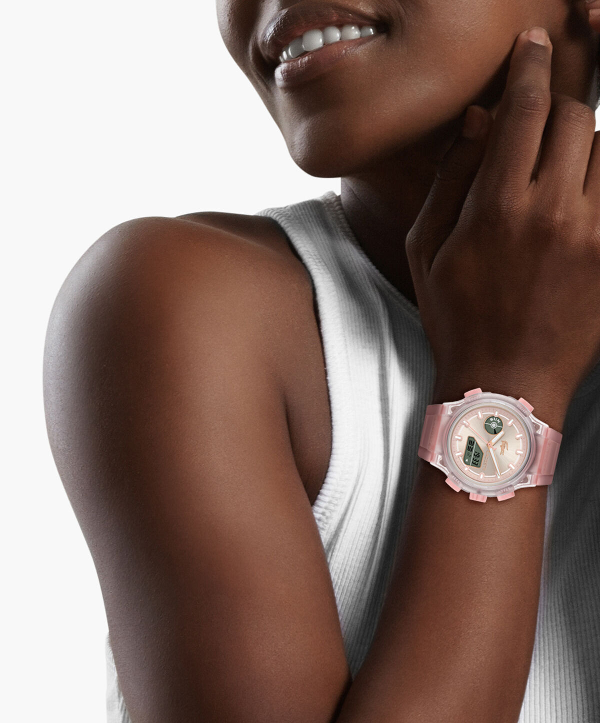 Pink Silicone Strap Women's Watch