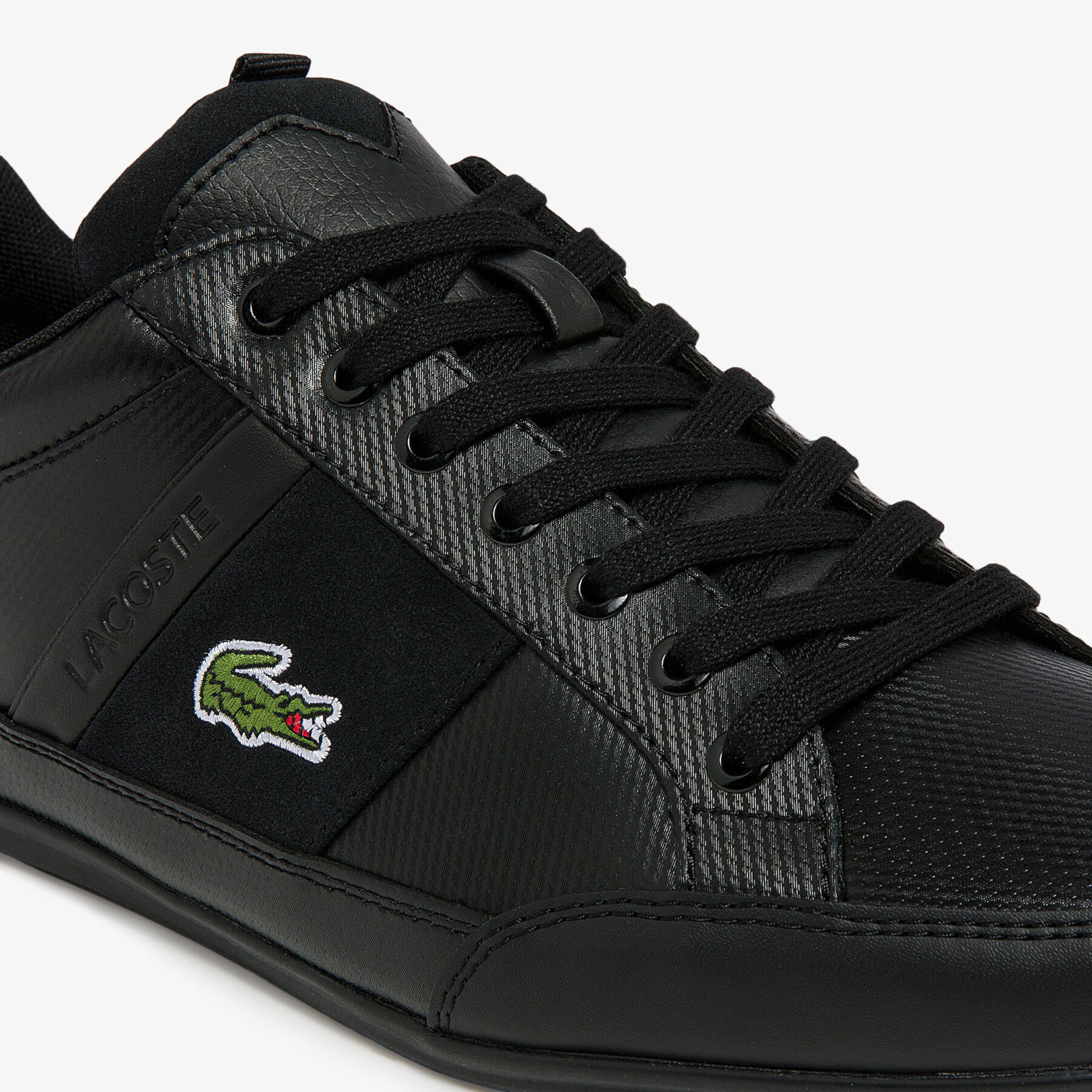 lacoste men s chaymon bl leather and synthetic tonal trainers