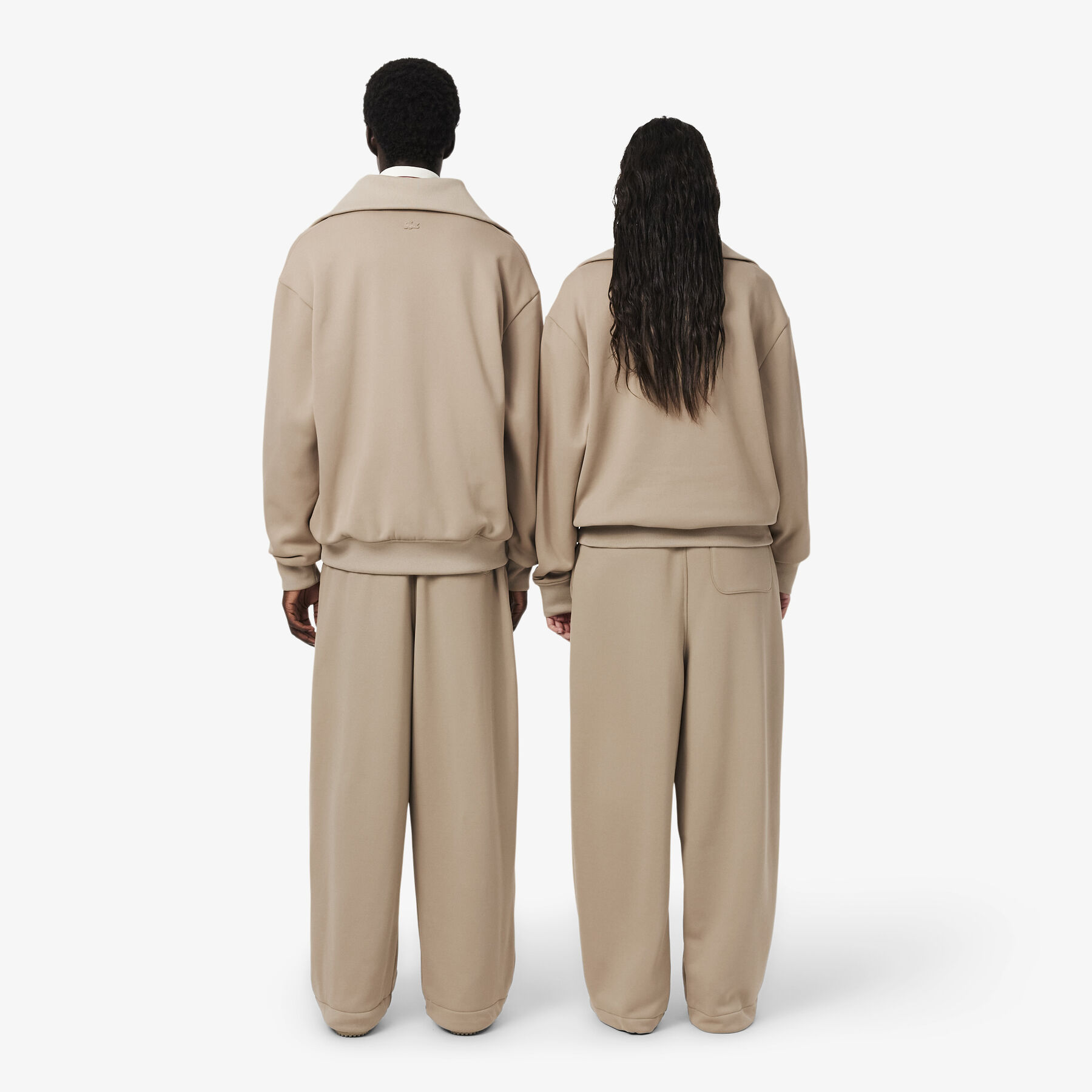 lacoste runway loose fit satin joggers
