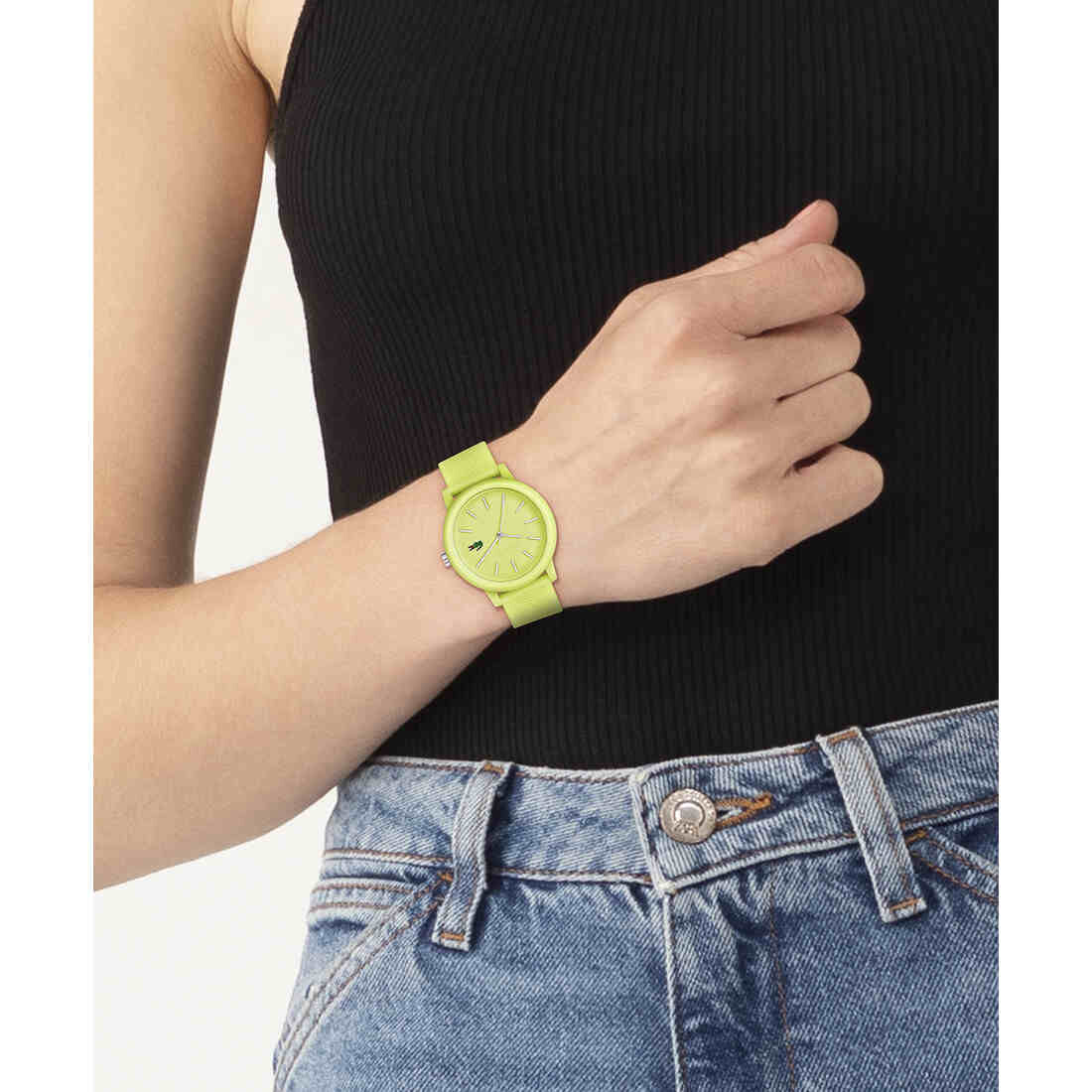 ساعة نسائية بحزام سيليكون أصفر Men Non-metal Watch - 2001316-YELLOW