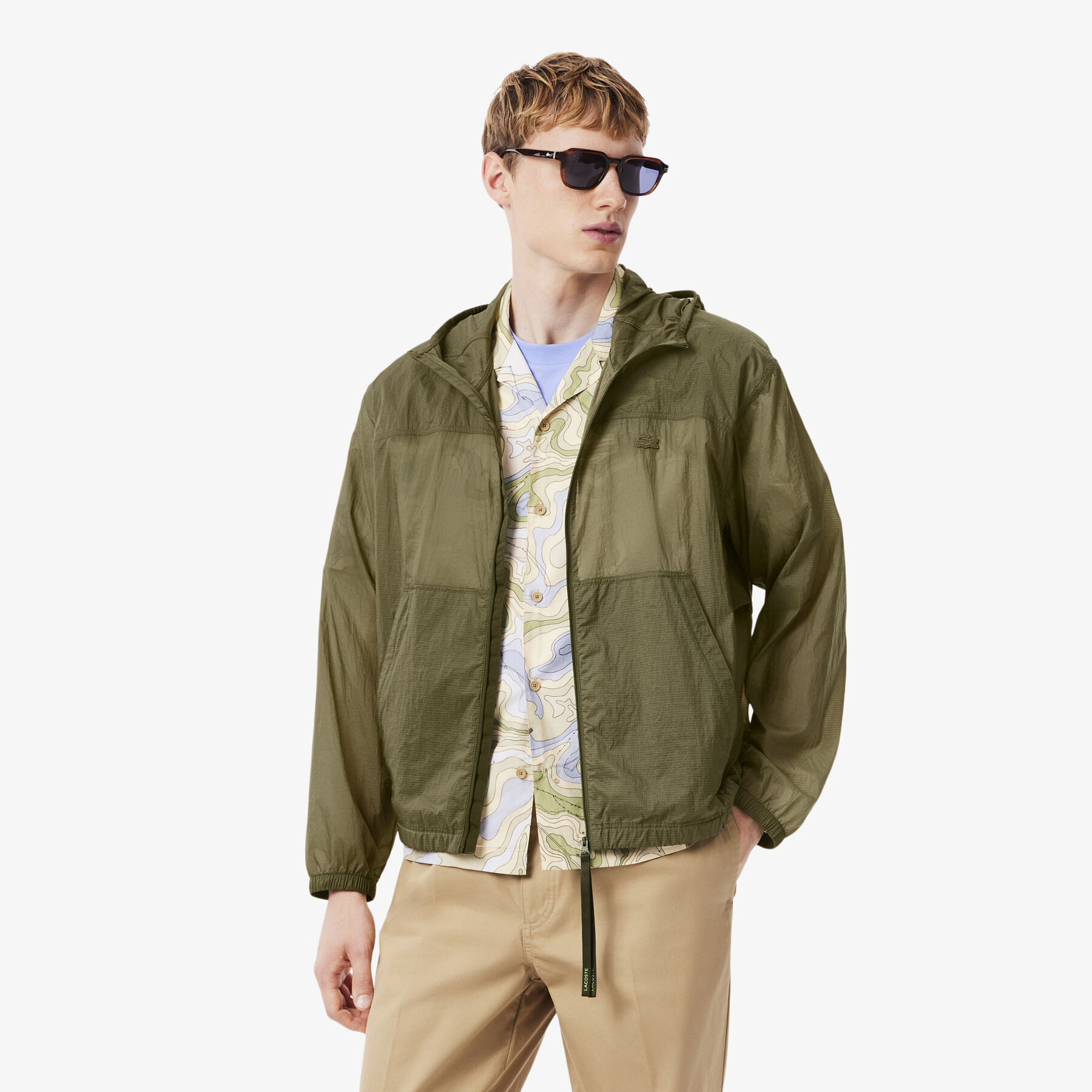 Water-Repellent Packable Nylon Jacket lacoste water repellent packable nylon jacket