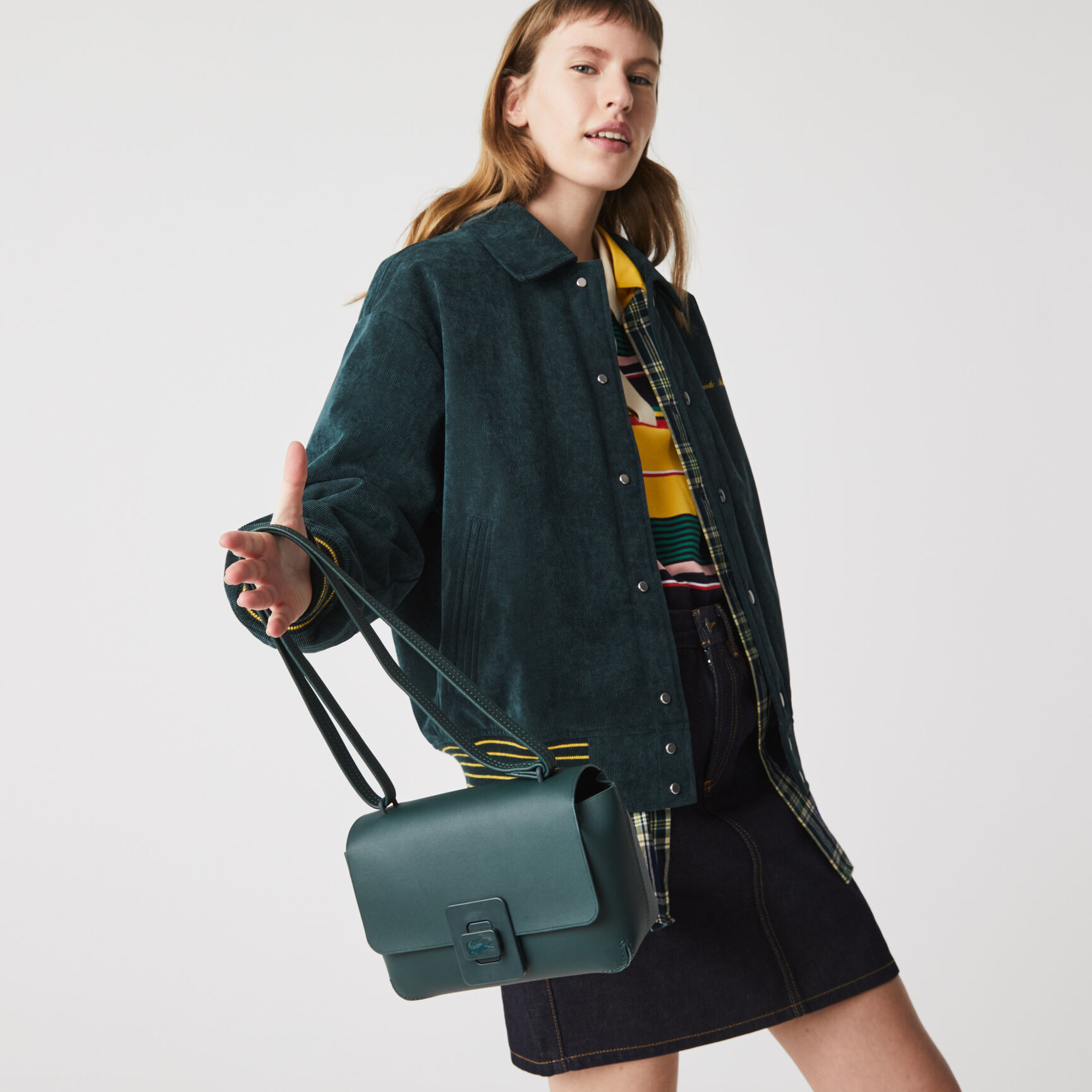 Women’s Croco Turn Crocodile Clasp Leather Shoulder Bag Women’s Croco Turn Crocodile Clasp Leather Shoulder Bag