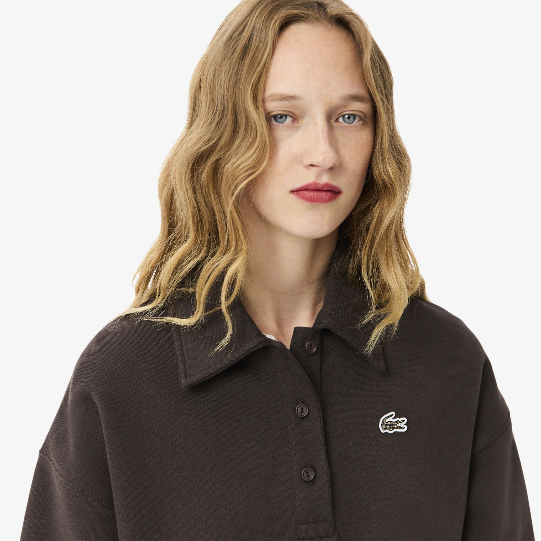 Oversized Fleece Polo Collar Sweatshirt - SF5275-00-SKB