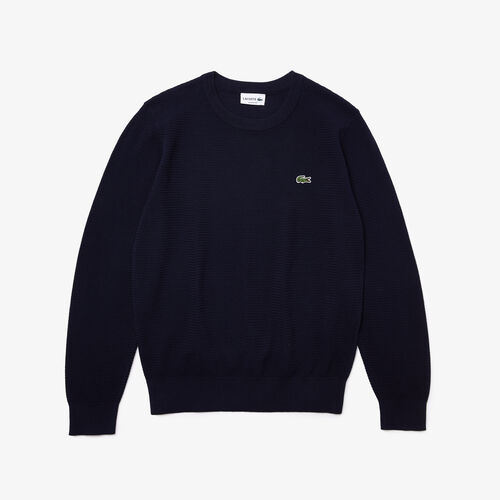 Men’s Crew Neck Textured Organic Cotton Sweater