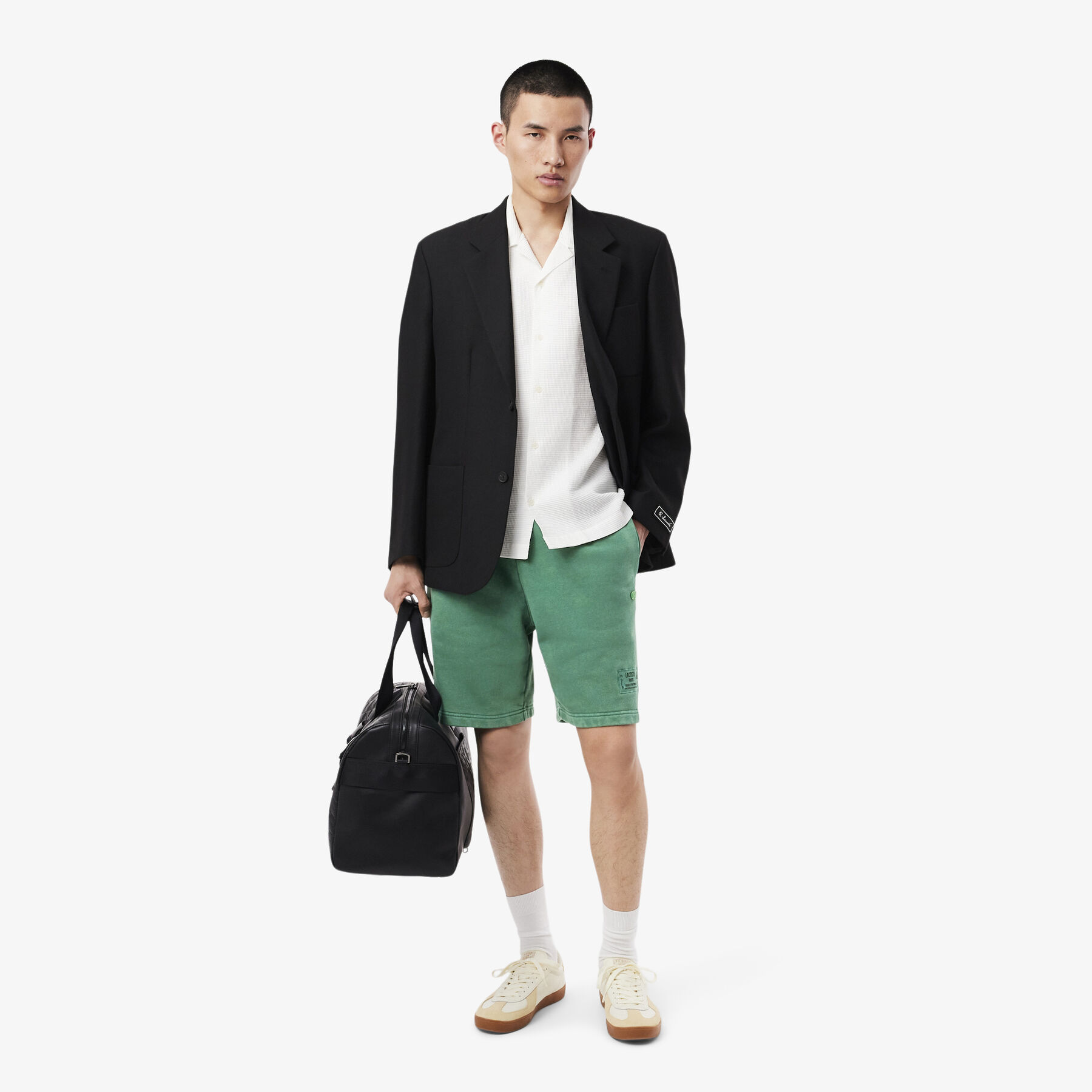Washed Effect Cotton Fleece Shorts lacoste washed effect cotton fleece shorts