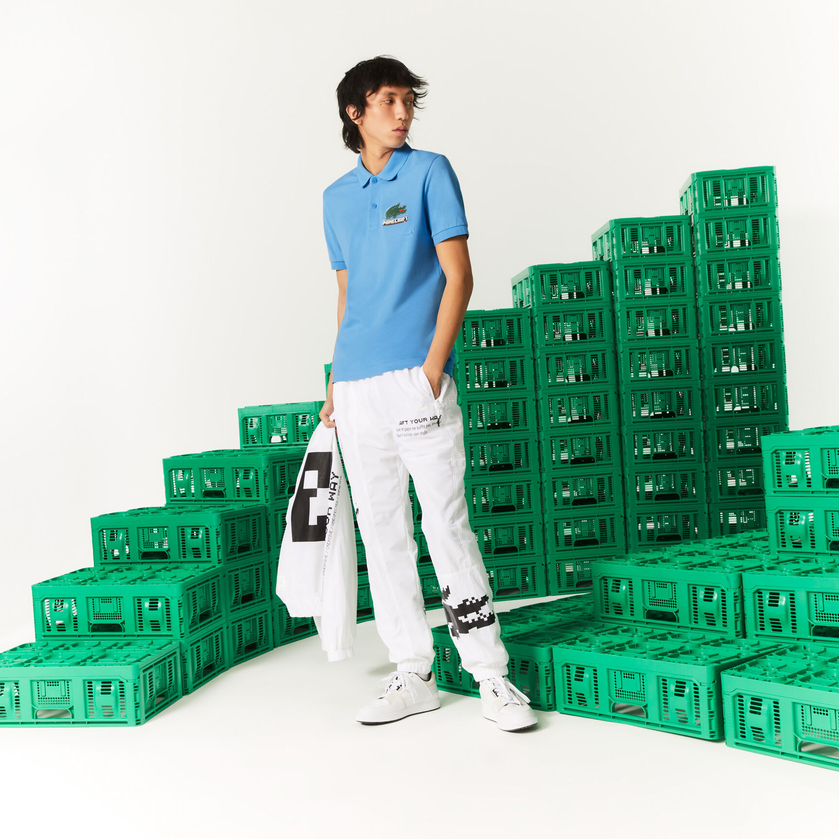 تيشيرت بولو قطن عضوي بقصة كلاسيكية للجنسين مجموعة Lacoste x Minecraft تيشيرت بولو قطن عضوي بقصة كلاسيكية للجنسين مجموعة Lacoste x Minecraft