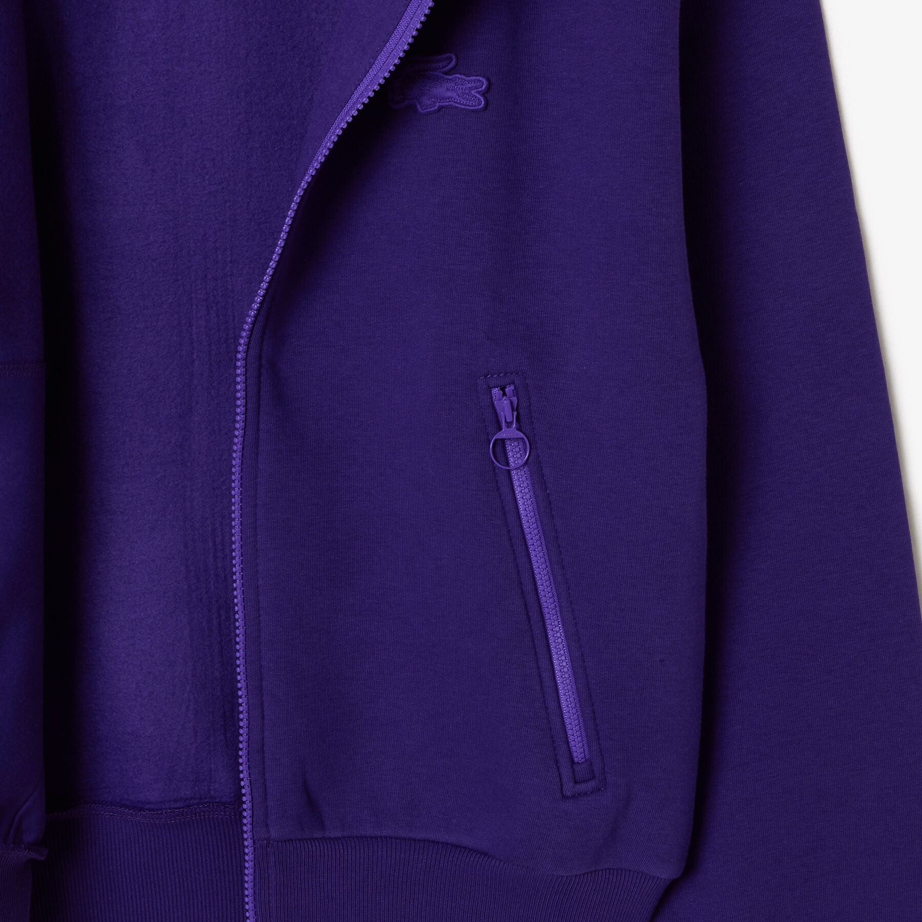 lacoste zipped cotton jogger sweatshirt