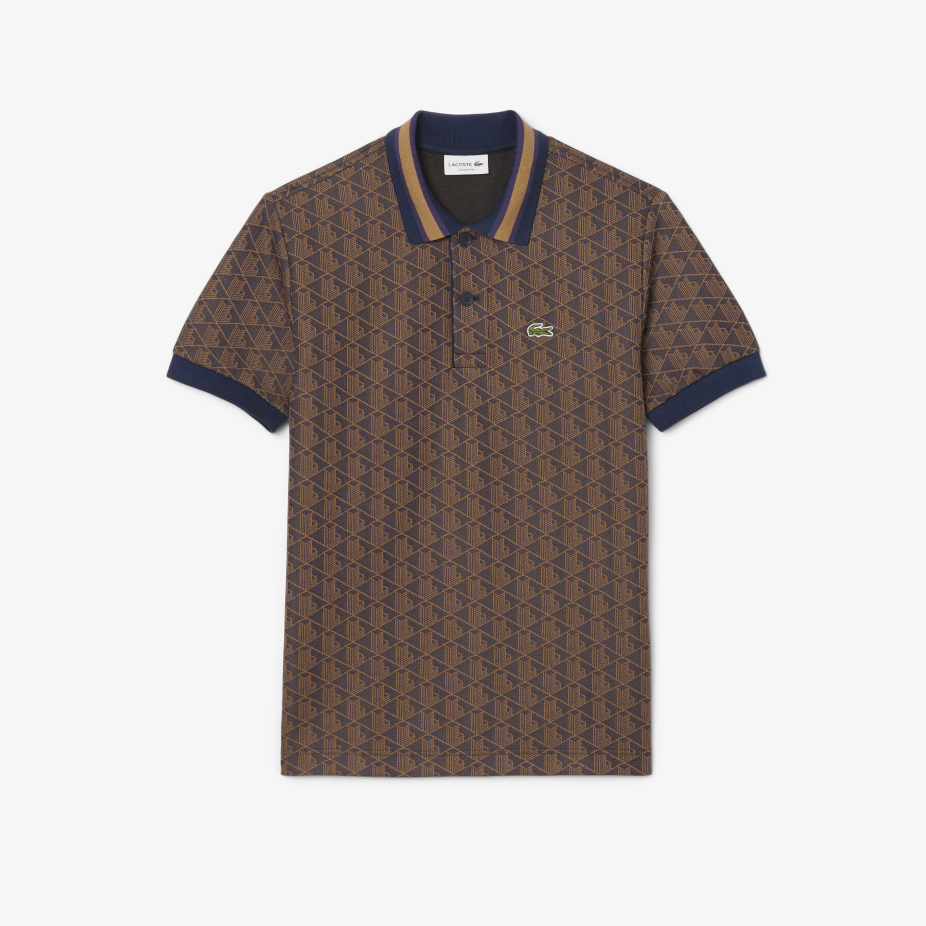 Classic Fit Monogram Jacquard Polo Shirt lacoste classic fit monogram jacquard polo shirt