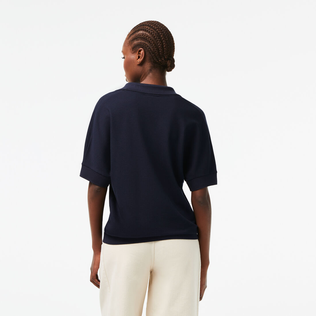 قميص بولو بيكيه سائل بياقة مفتوحة Women's Lacoste Flowy Pique Polo Shirt - PF0504-00-166