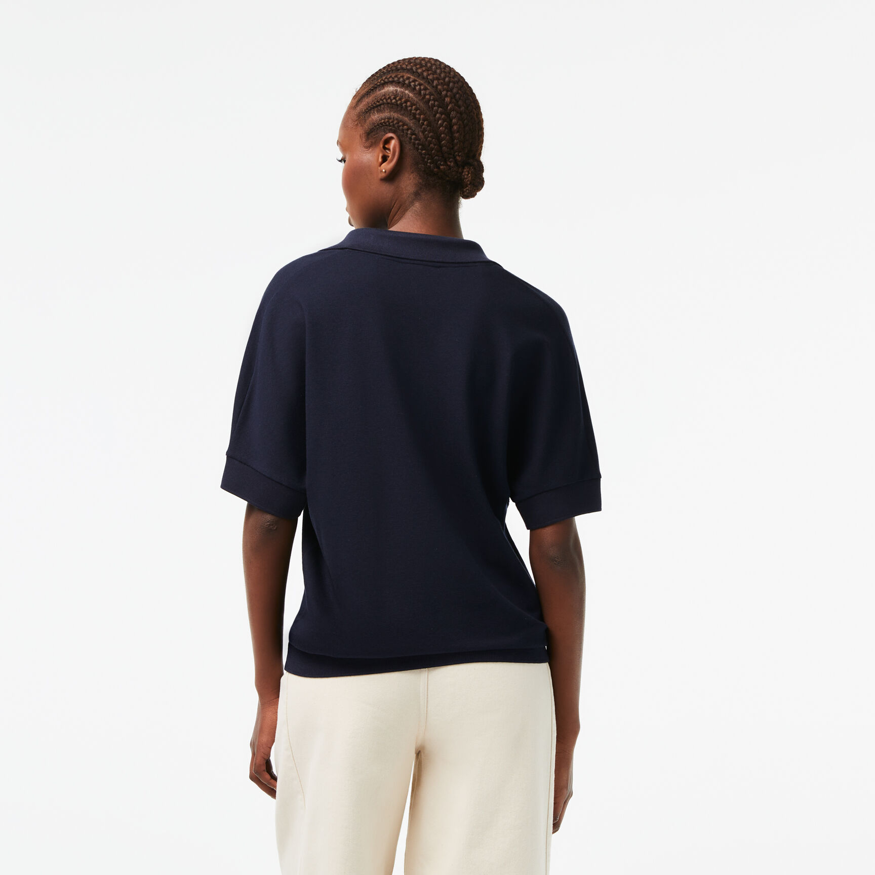 قميص بولو بيكيه سائل بياقة مفتوحة Women's Lacoste Flowy Pique Polo Shirt - PF0504-00-166