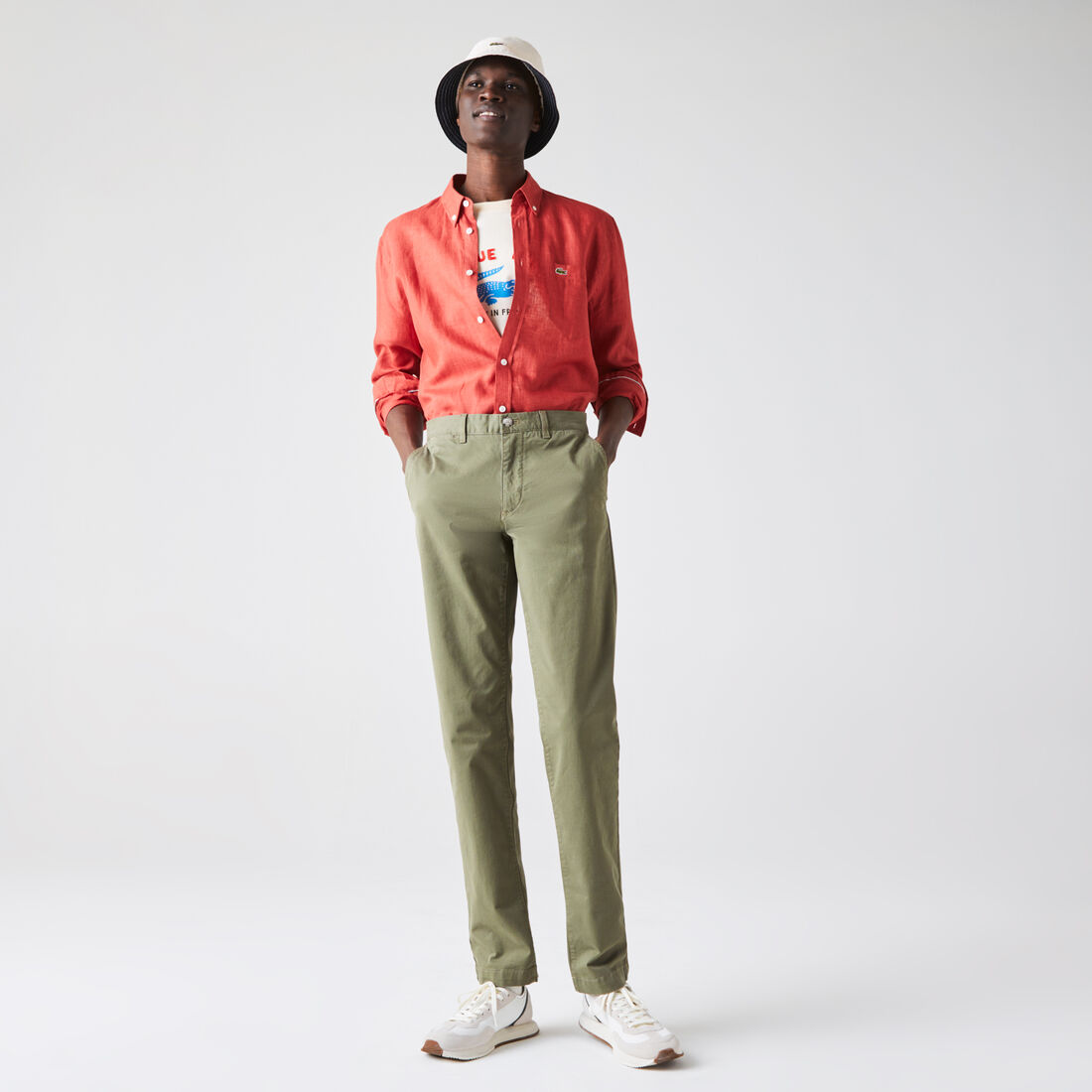 بنطال التشينو من الجبردين المرن بقصة ضيقة للرجال