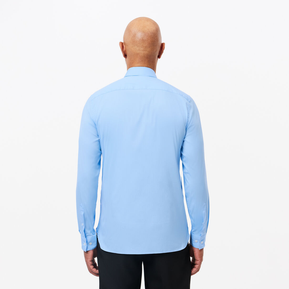 قميص بوبلين مطاطي بقصّة ضيقة Men's Lacoste Slim Fit French Collar Cotton Poplin Shirt - CH5253-00-HBP