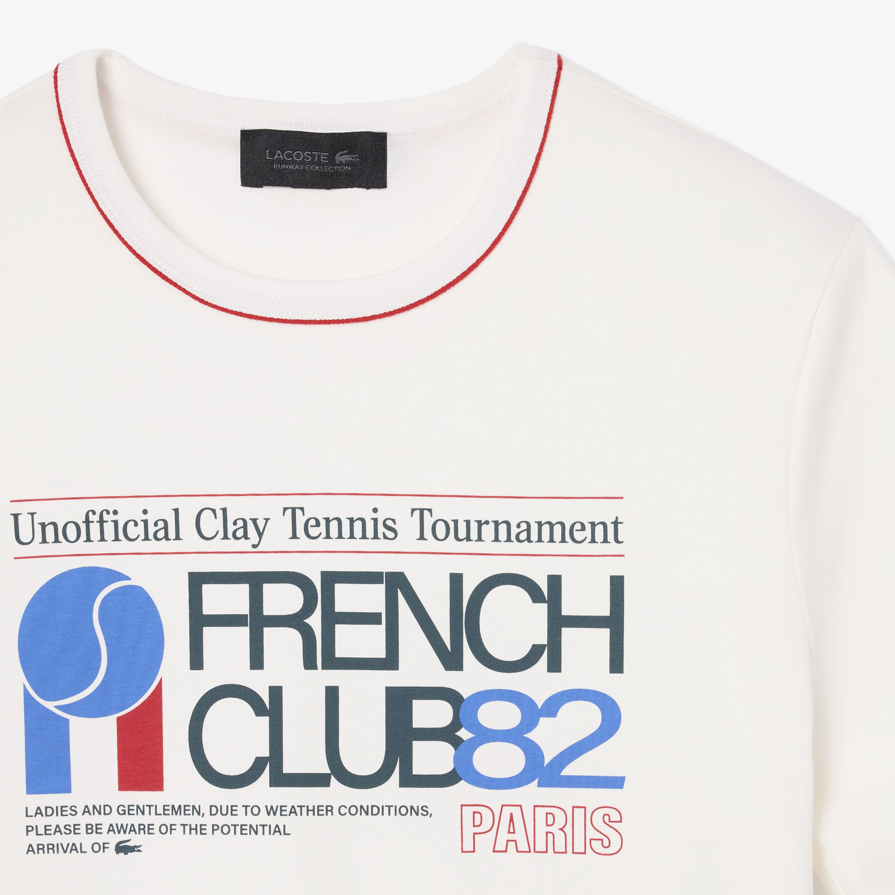 lacoste runway tennis print t shirt