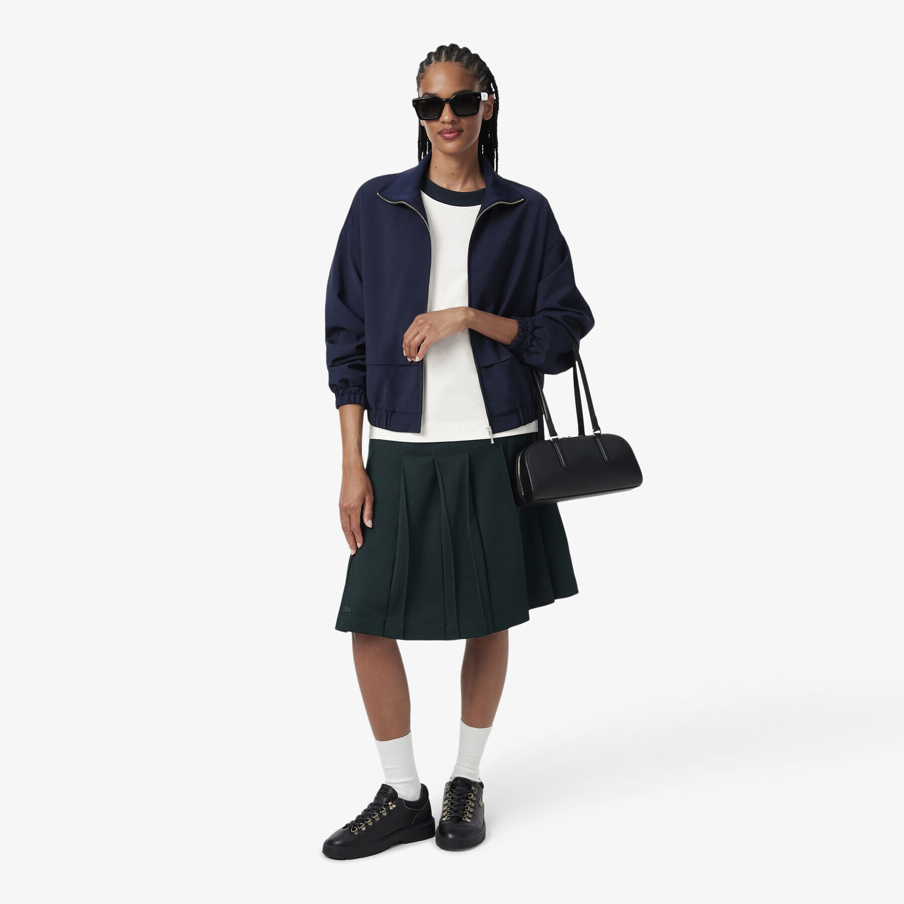 lacoste oversized embroidery detail jersey t shirt