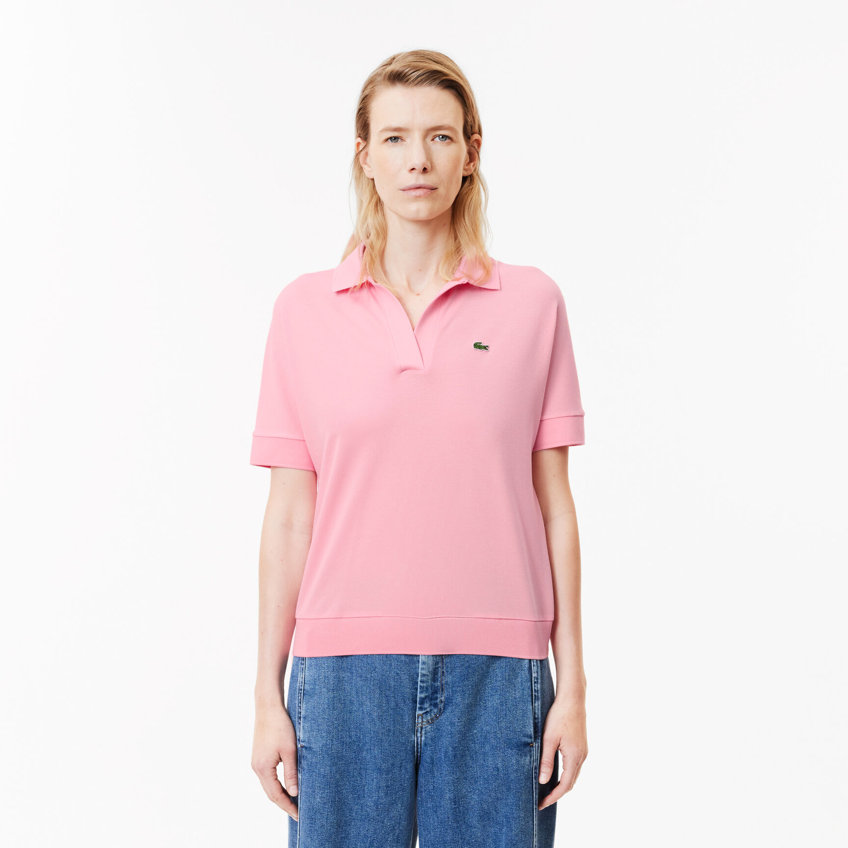 Open Neck Fluid Pique Polo Shirt - PF0504-00-7SY