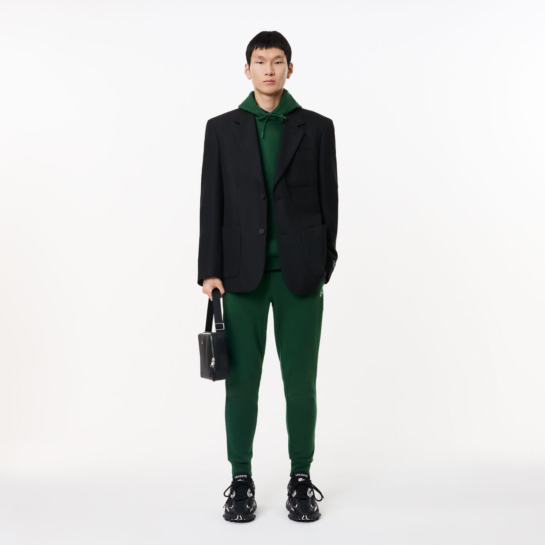 سويت شيرت لاكوست بغطاء رأس قطن عضوي للرجال Men's Lacoste Organic Cotton Hooded Jogger Sweatshirt - SH9623-00-132